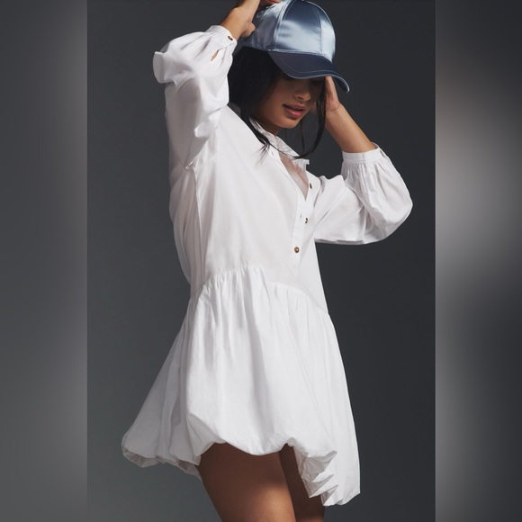 BNWT — Anthropologie Maeve Bubble Hem Shirt Dress — Size XS - Picture 3 of 5